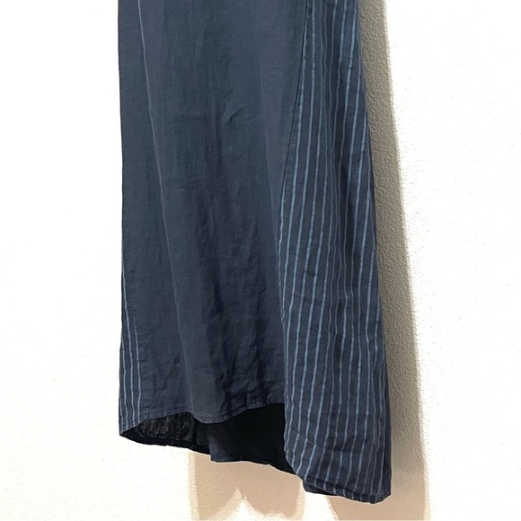 Luca Vanucci Woman 100% LINEN Blue with Stripes Italy Dress Size M - Picture 6 of 16